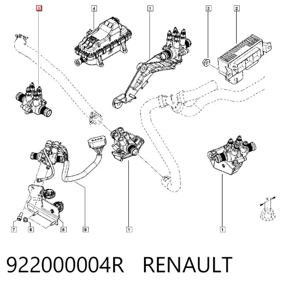 Calentador eléctrico de líquido refrigerante 922000004R Renault (RVI)