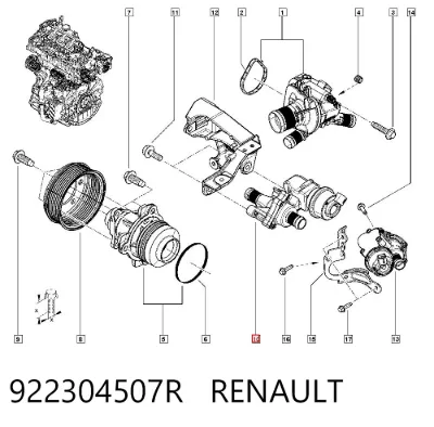 Válvula de control de líquido refrigerante RENAULT 922304507R