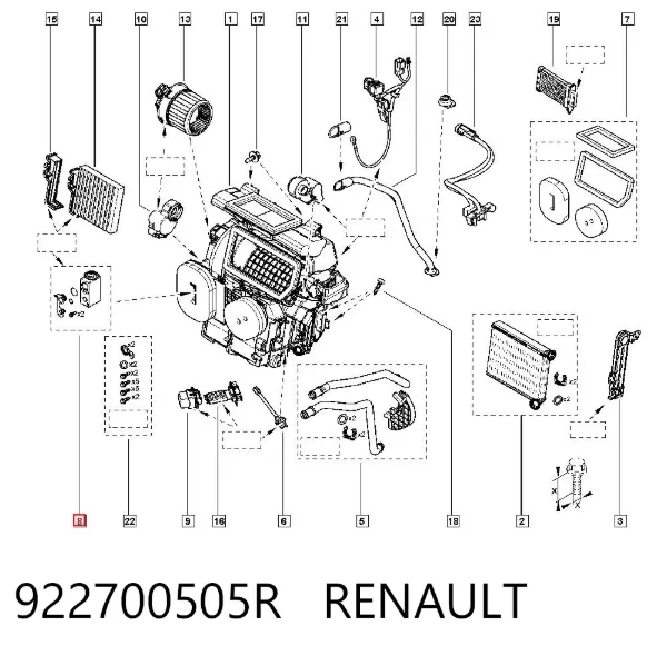 Válvula TRV del aire acondicionado 922700505R Renault (RVI)
