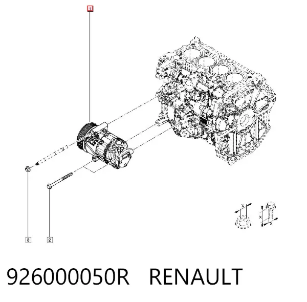 Compresor de aire acondicionado 926000050R Renault (RVI)