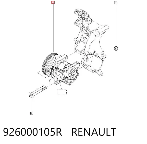 Compresor de aire acondicionado 926000105R Renault (RVI)