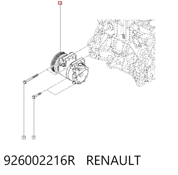 Compresor de aire acondicionado 926002216R Renault (RVI)