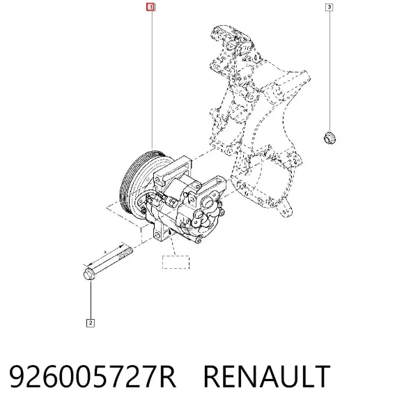 Compresor de aire acondicionado 926005727R Renault (RVI)