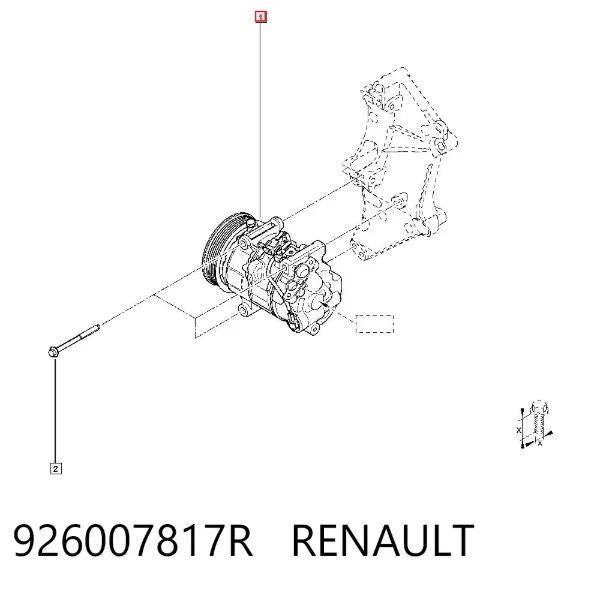 Compresor de aire acondicionado 926007817R Renault (RVI)