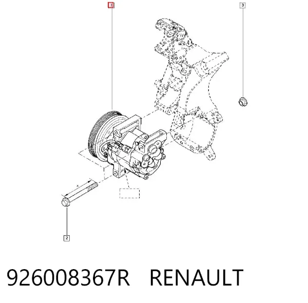 Compresor de aire acondicionado 926008367R Renault (RVI)
