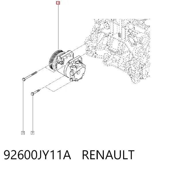 Compresor de aire acondicionado 92600JY11A Renault (RVI)
