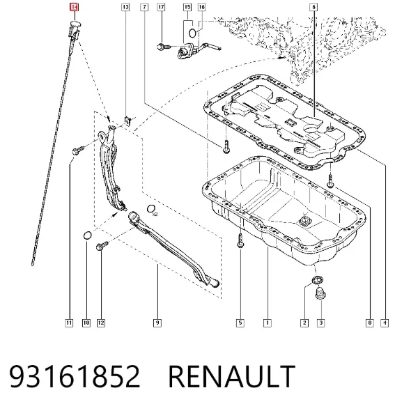 Varilla de aceite 93161852 Renault (RVI)