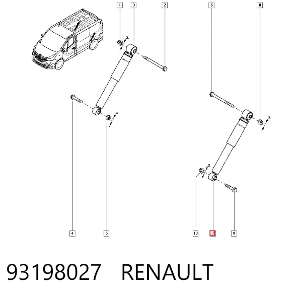 Amortiguador trasero 93198027 Renault (RVI)