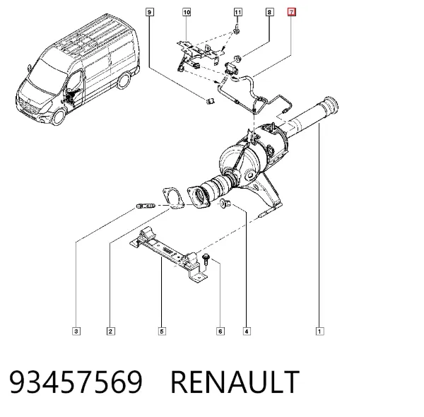 Sensor de presion gases de escape 93457569 Renault (RVI)