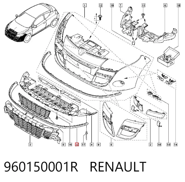 Alerón delantero 960150001R Renault (RVI)