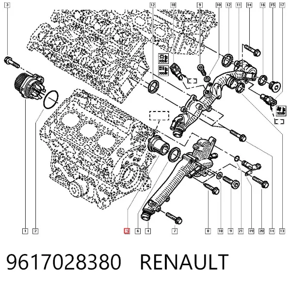 Termostato 9617028380 Renault (RVI)
