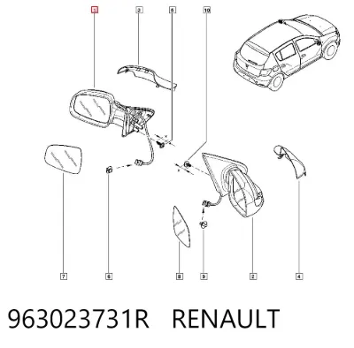 Espejo retrovisor izquierdo RENAULT 963023731R