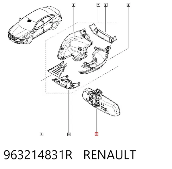 Espejo interior 963214831R Renault (RVI)