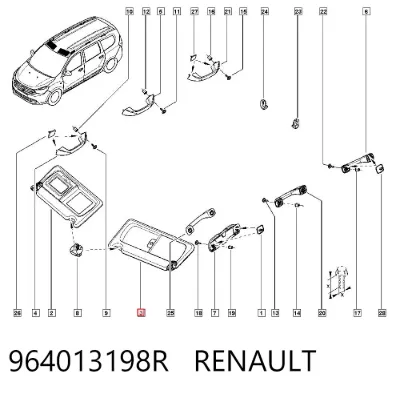 Visera parasol RENAULT 964013198R