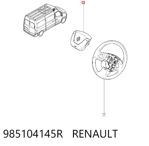 Airbag de volante 985104145R Renault (RVI)