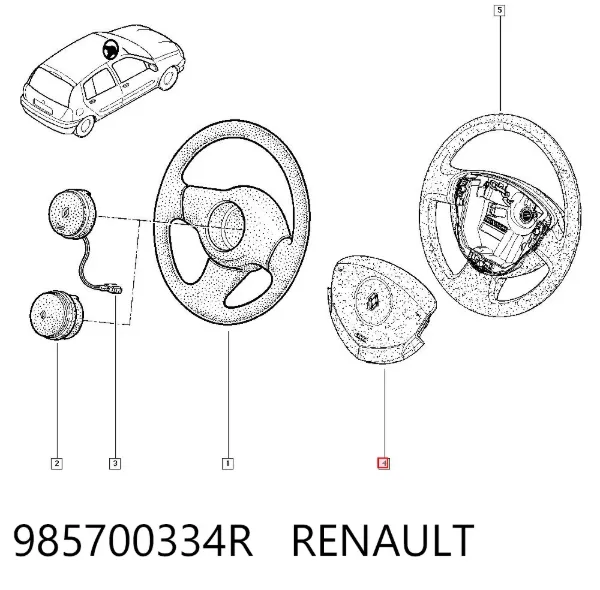 Airbag de volante 985700334R Renault (RVI)