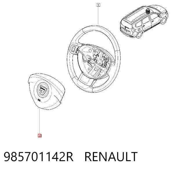 Airbag de volante 985701142R Renault (RVI)