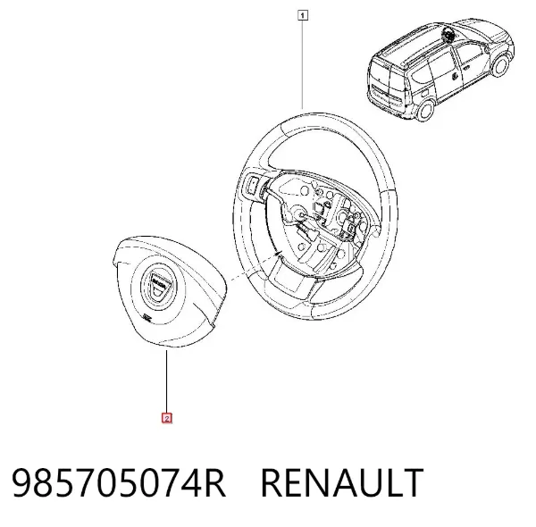 Airbag de volante 985705074R Renault (RVI)