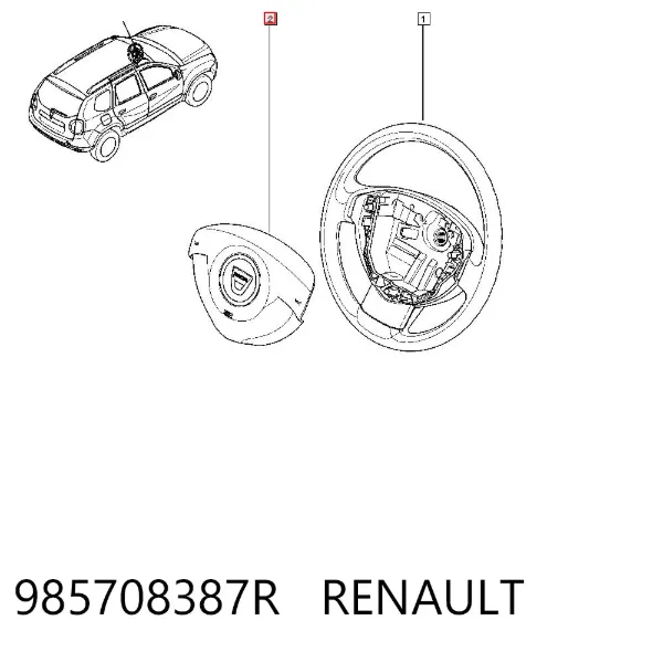 Airbag de volante 985708387R Renault (RVI)