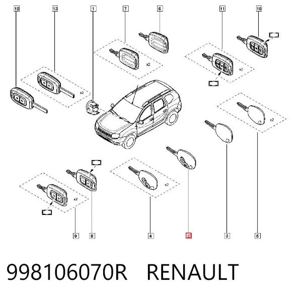 Llave de encendido 998106070R Renault (RVI)