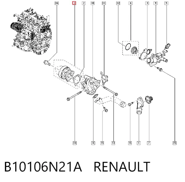 Bomba de agua B10106N21A Renault (RVI)