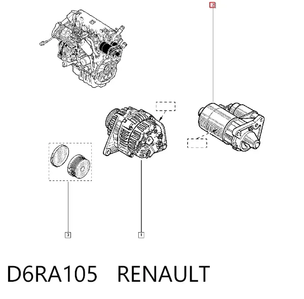 Motor de arranque D6RA105 Renault (RVI)