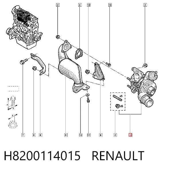 Turbocompresor H8200114015 Renault (RVI)