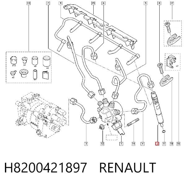 Inyector H8200421897 Renault (RVI)