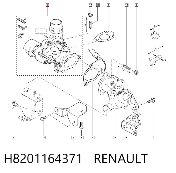 Turbocompresor H8201164371 Renault (RVI)