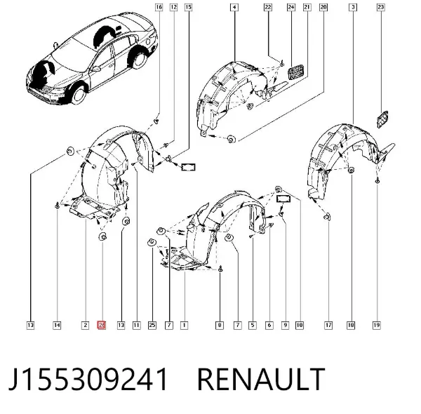 Clip de fijación de parachoques delantero J155309241 Renault (RVI)