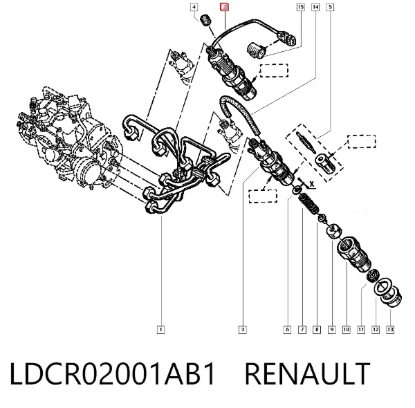 Inyector LDCR02001AB1 Renault (RVI)