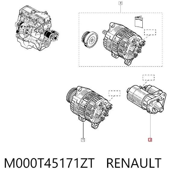 Motor de arranque M000T45171ZT Renault (RVI)