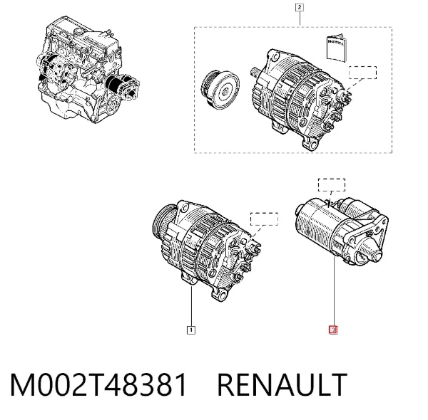 Motor de arranque M002T48381 Renault (RVI)