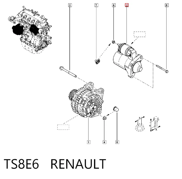 Motor de arranque TS8E6 Renault (RVI)