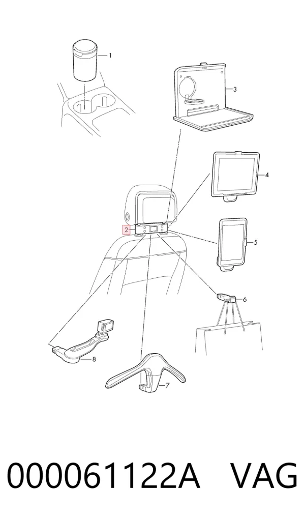 Soporte básico para reposacabezas 000061122A VAG