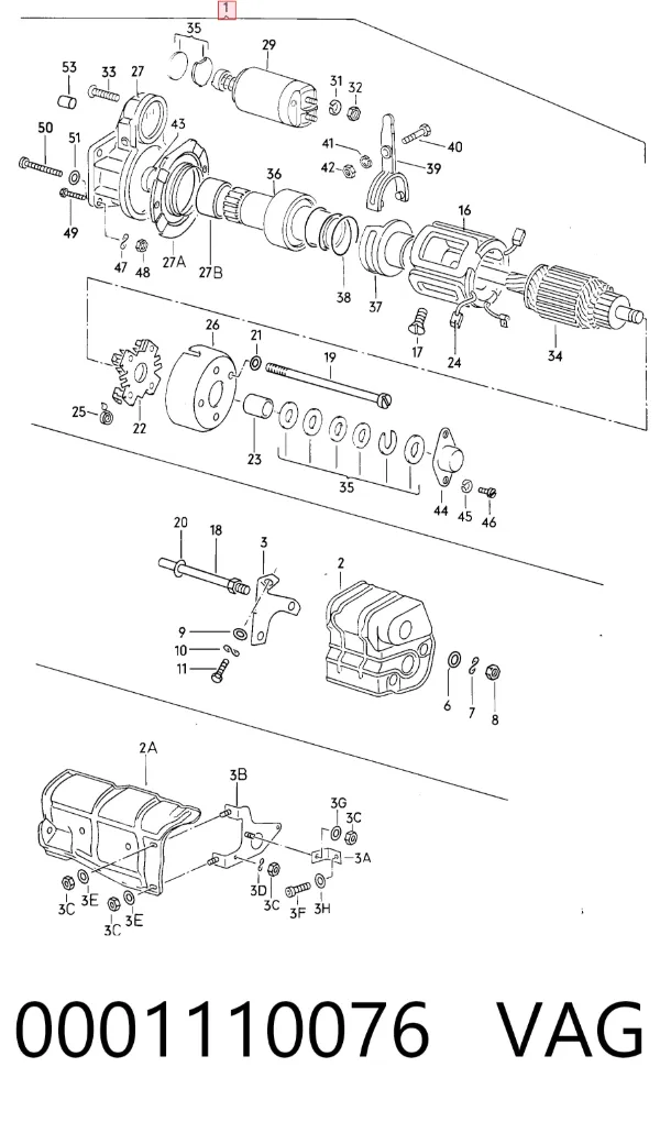 Motor de arranque 0001110076 VAG