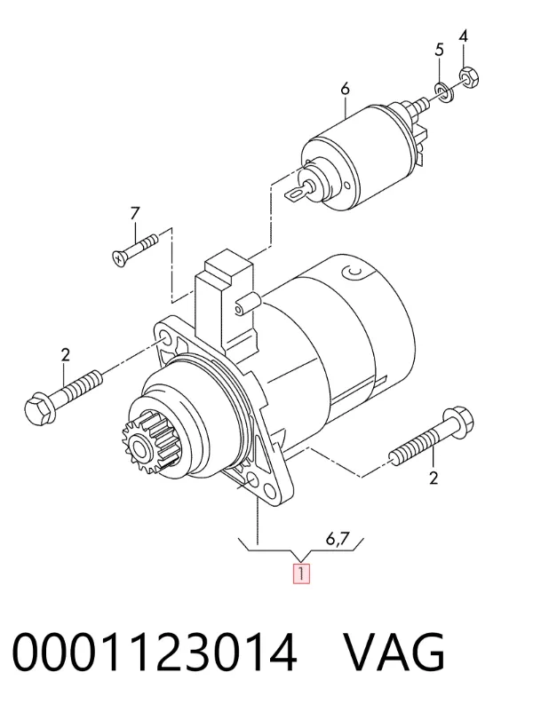Motor de arranque 0001123014 VAG