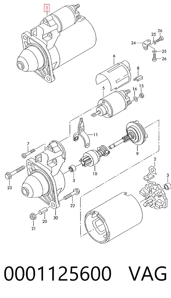 Motor de arranque 0001125600 VAG