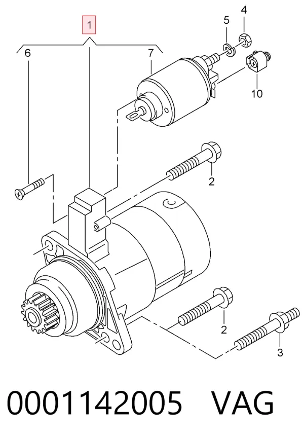 Motor de arranque 0001142005 VAG