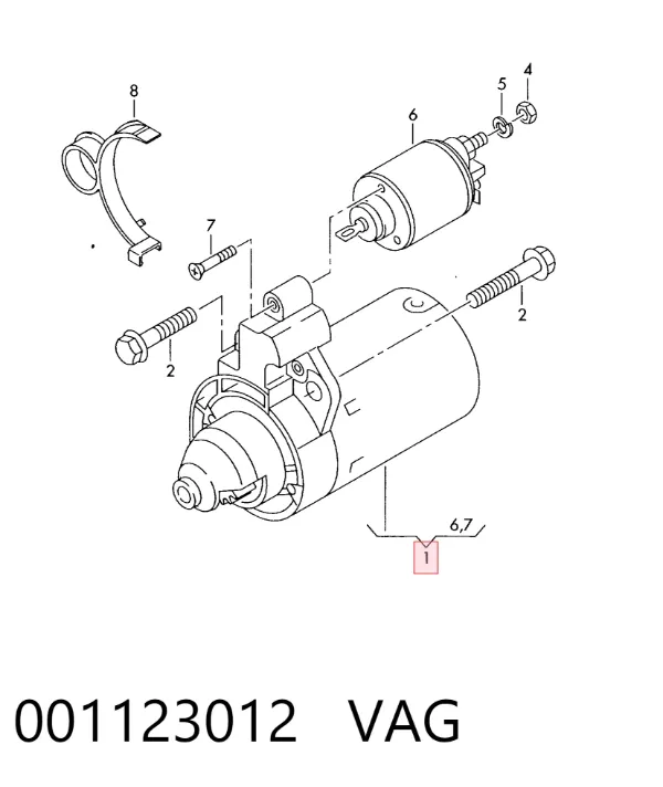 Motor de arranque 001123012 VAG
