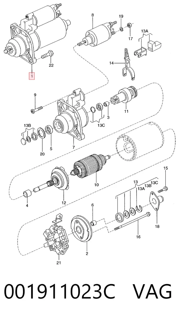 Motor de arranque 001911023C VAG