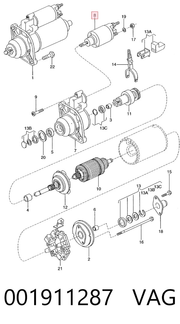 Solenoide de arranque 001911287 VAG
