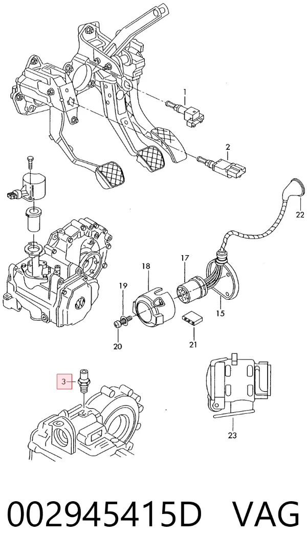 Sensor de marcha atrás 002945415D VAG