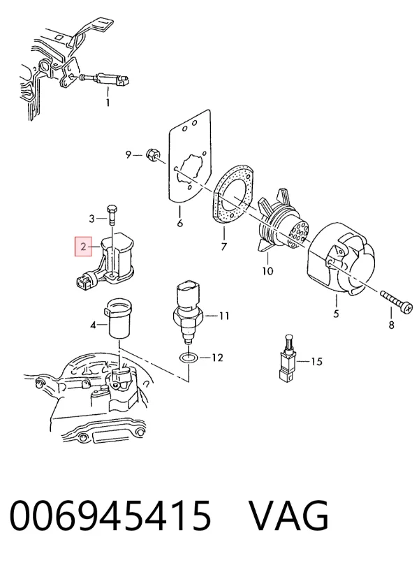 Sensor de marcha atrás 006945415 VAG