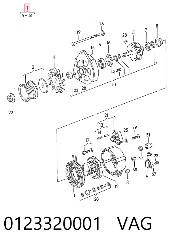 Alternador 0123320001 VAG