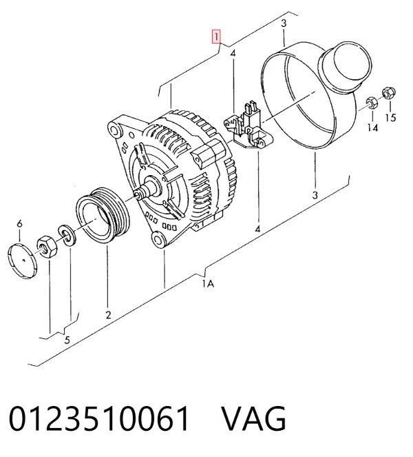 Alternador 0123510061 VAG