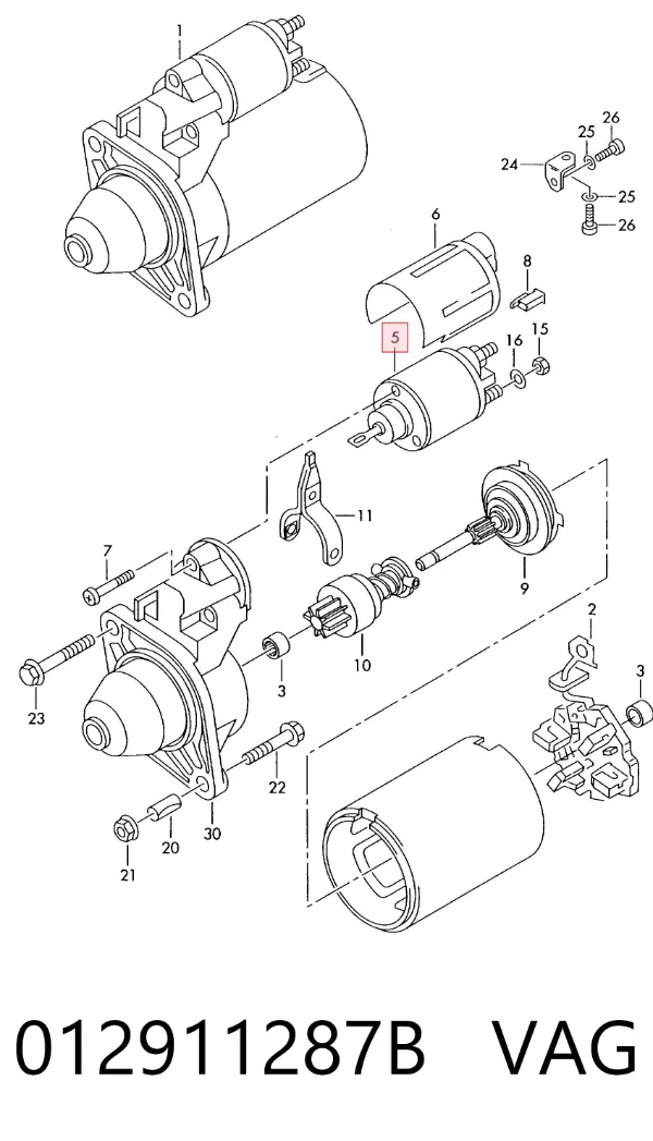 Solenoide de arranque 012911287B VAG