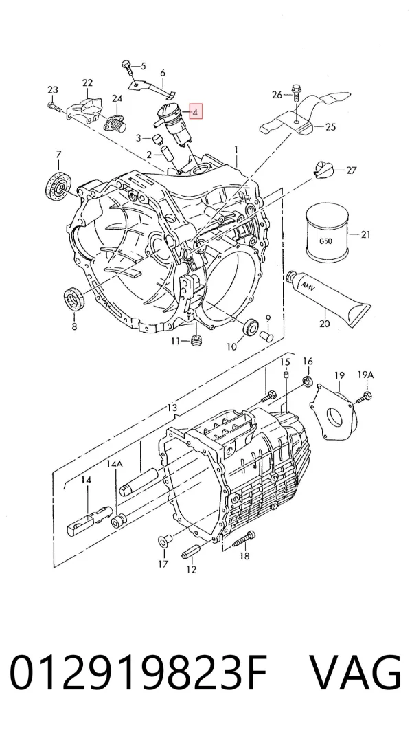 Sensor de marcha atrás 012919823F VAG