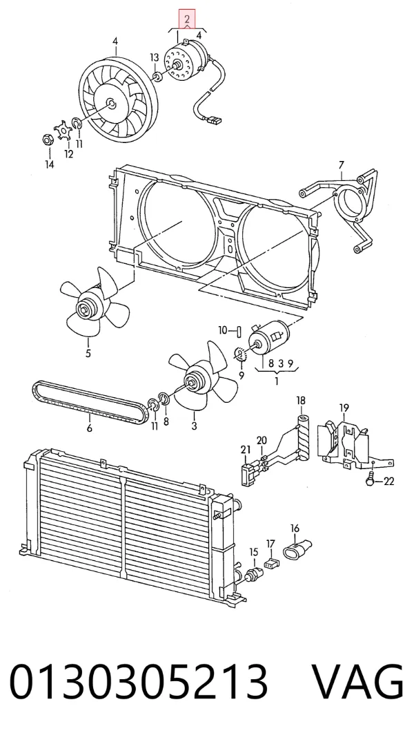 Ventilador del motor 0130305213 VAG