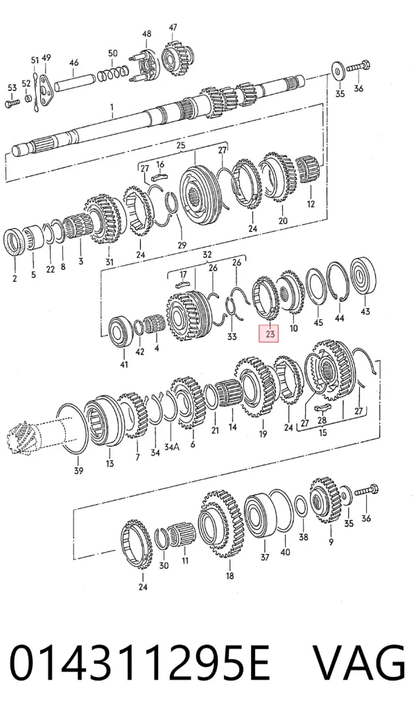 Anillo sincronizador 014311295E VAG
